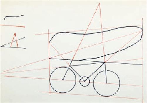 Analytische Zeichnung, aus dem Unterricht bei Wassily Kandinsky