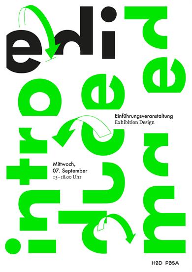 Poster for the launch of the MA Exhibition Design.