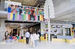 Decorated entrance area of PBSA for the show of works and award ceremony.