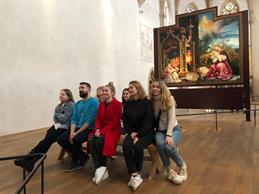 Group photo of the Extramuros in Colmar (France) visiting the Isenheim Altar.