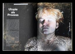 A double page spread from issue 8 of the photo magazine L Fritz, presenting the project "Utopia as Process" by Jana Bauch.