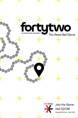 Werbebanner für den Messestand fortytwo.
