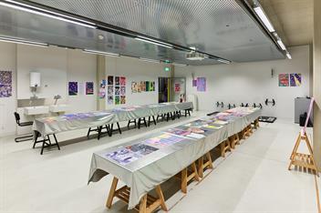 Photo of the room of the exhibition of the seminar "The Prism Project" by Ruohan Wang.
