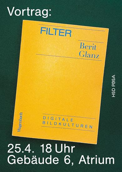 Poster for the lecture by Berit Glanz on the subject of filters.
