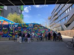 Impressions of the Urban Art Ride of the second semester group through Düsseldorf.