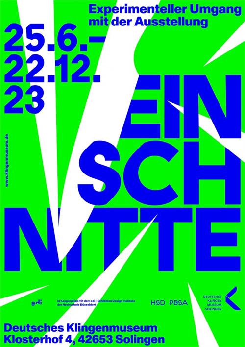 Poster of the exhibition "Einschnitte" at the Klingenmuseum Solingen.