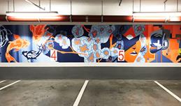 Wall design for me and all hotel Düsseldorf by students of the department of design.