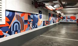 Wall design for me and all hotel Düsseldorf by students of the department of design.