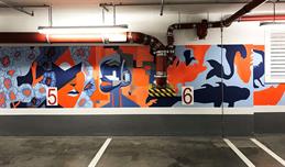 Wall design for me and all hotel Düsseldorf by students of the department of design.