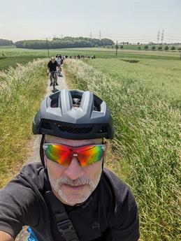 A selfie of course instructor Martin Pfeifle on his bike.