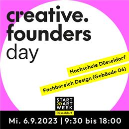 Poster for the "creative.founders day" on September 6, 2023.