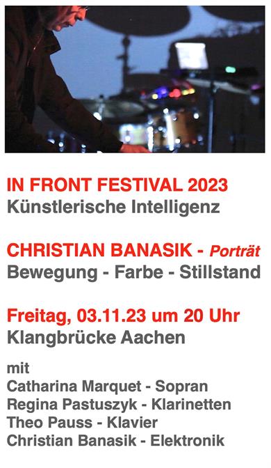 Poster for the In Front Festival 2023 in Aachen.