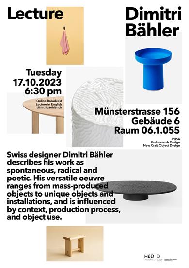 Poster for the lecture by Dimitri Bähler on 17.10. at 18:30.