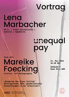 Plakat zum Vortrag "(un)equal pay"