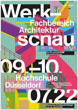 The poster for the exhibition of works of the Department of Architecture of the PBSA.